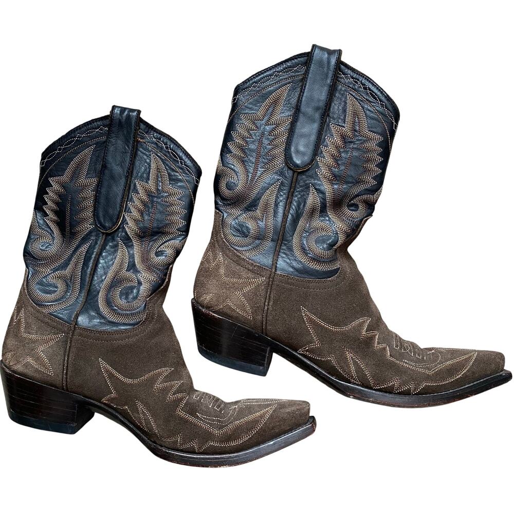Old Gringo Black and Brown Embroidered Cowboy Boots